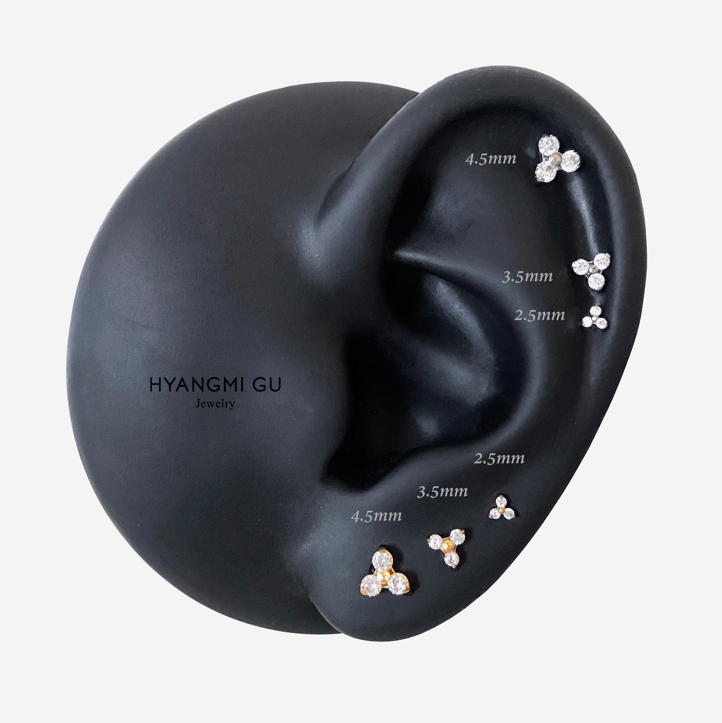 16G Titanium 2.5-4.5mm Flower Flat Back Stud