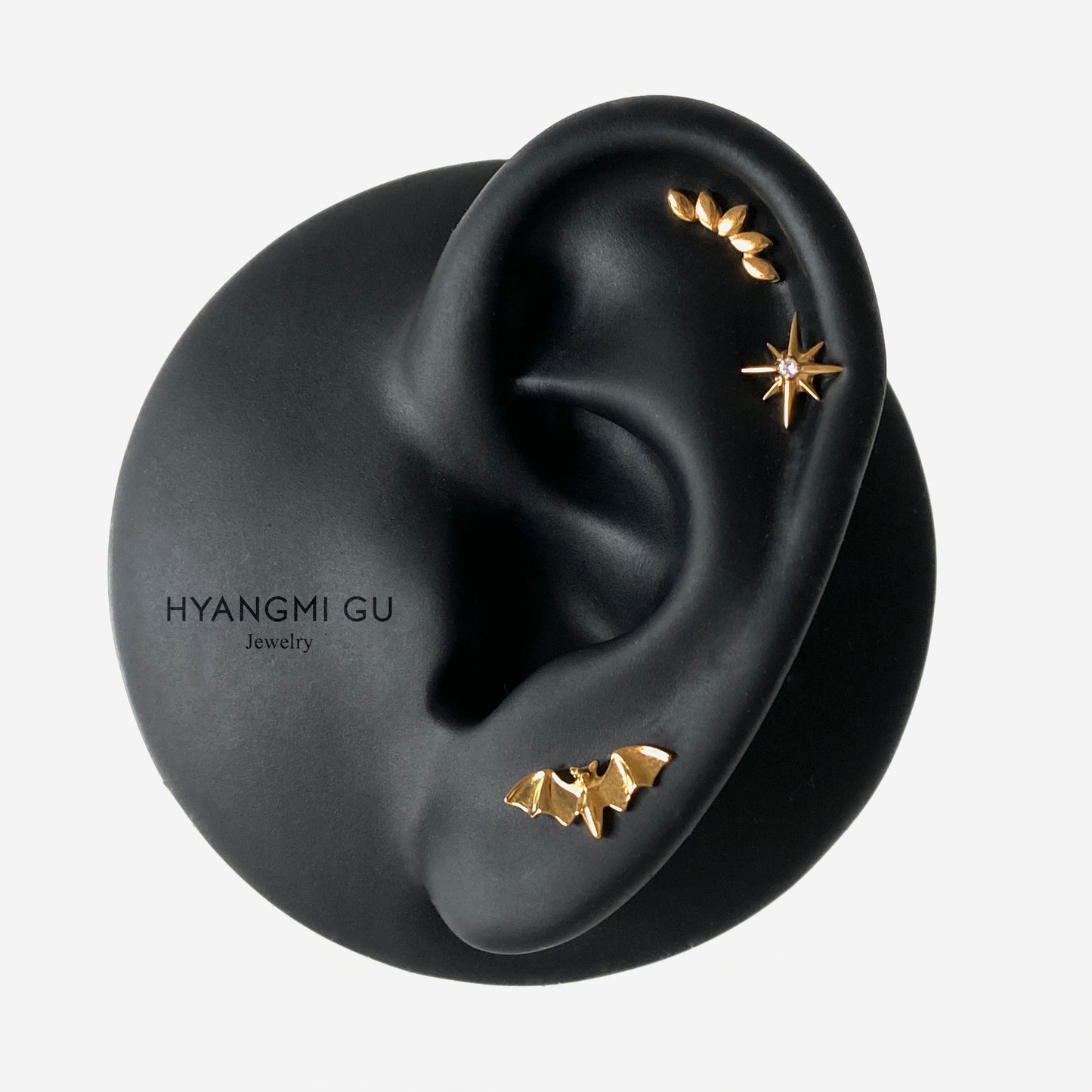 16G Titanium Sparkle Star Flat Back Stud
