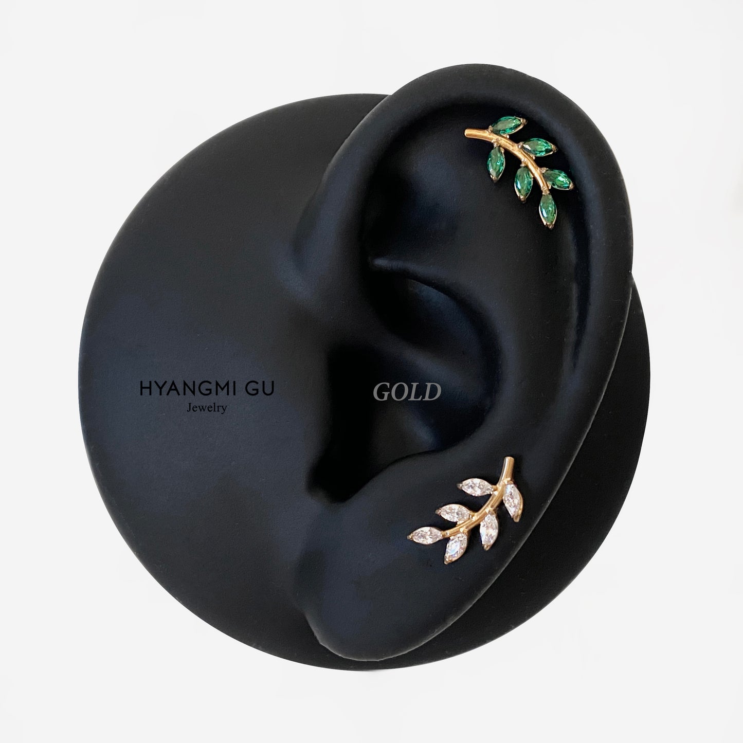 16G Titanium Gold Leaf Flat Back Stud