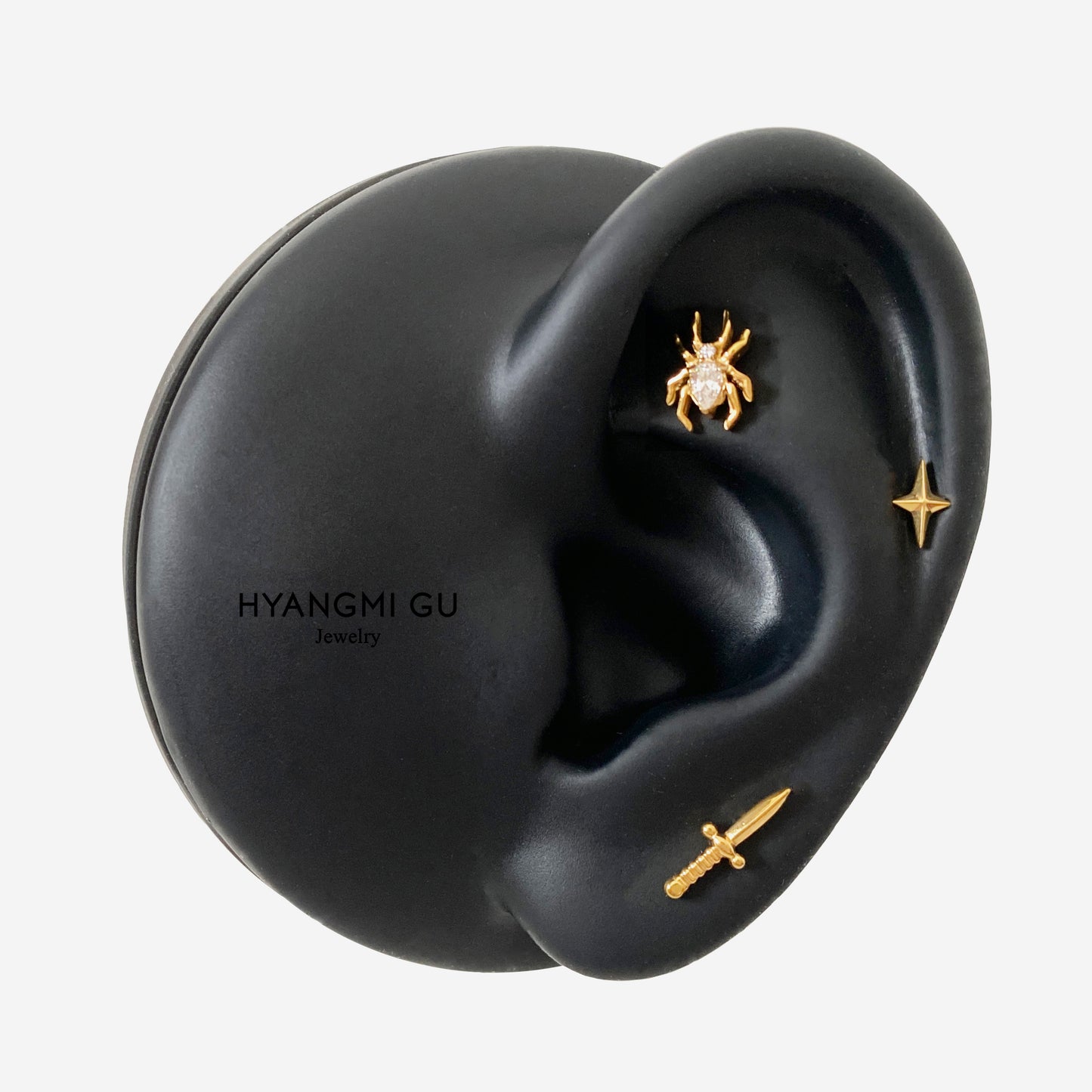 16G Titanium Small Dagger Flat Back Stud