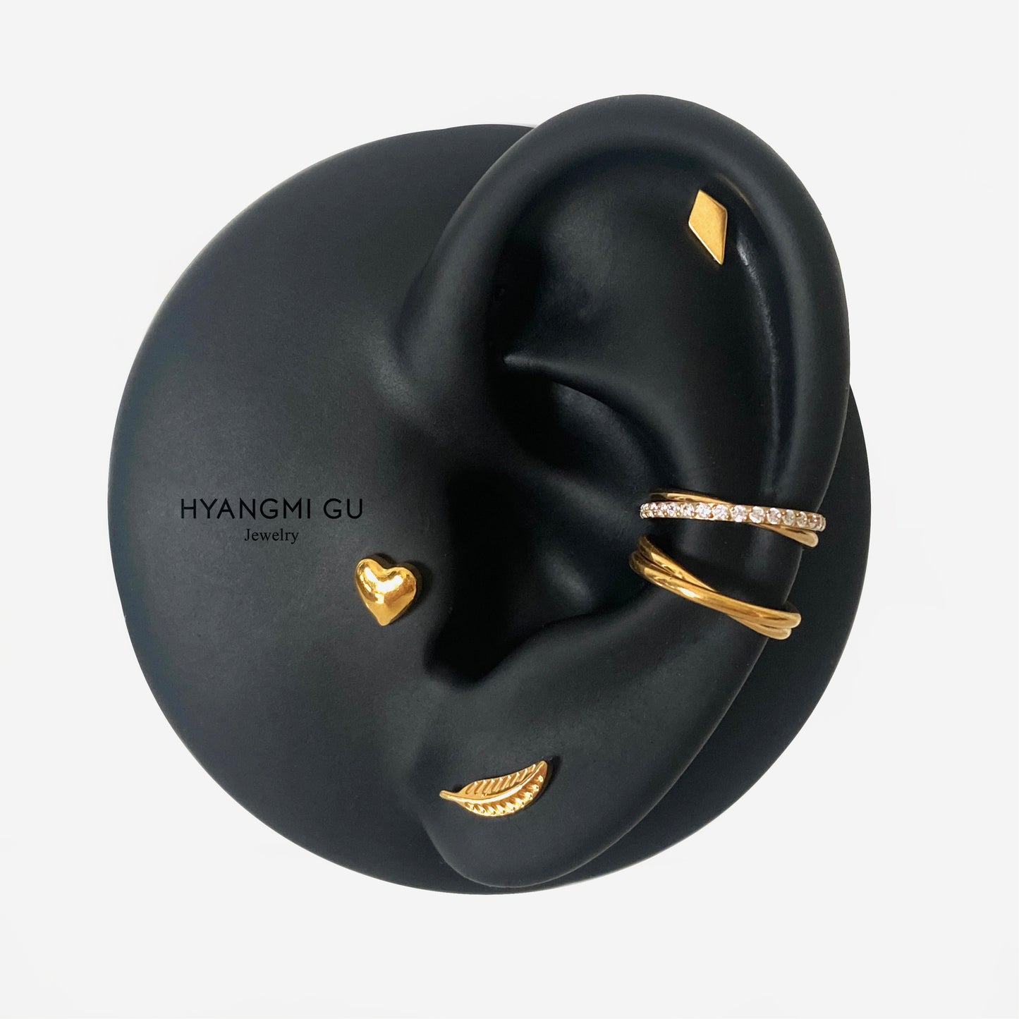 16G Titanium Gold Cross Clicker Hoop