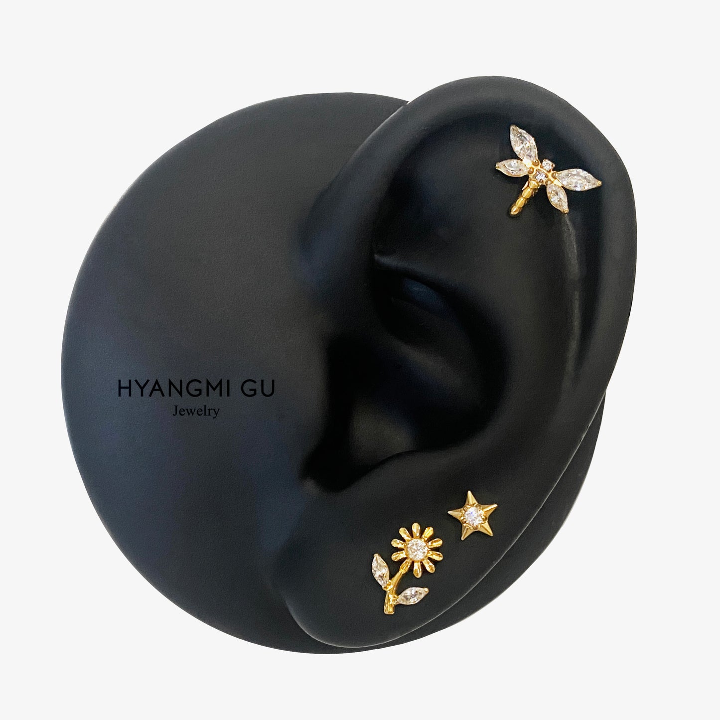 16G Titanium Dragonfly Flat Back Stud