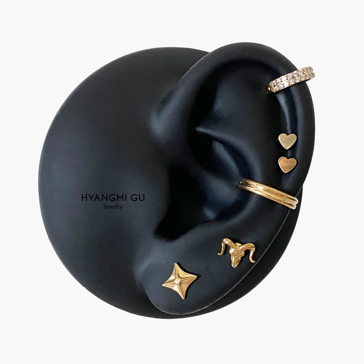 16G Titanium Small Heart Flat Back Stud