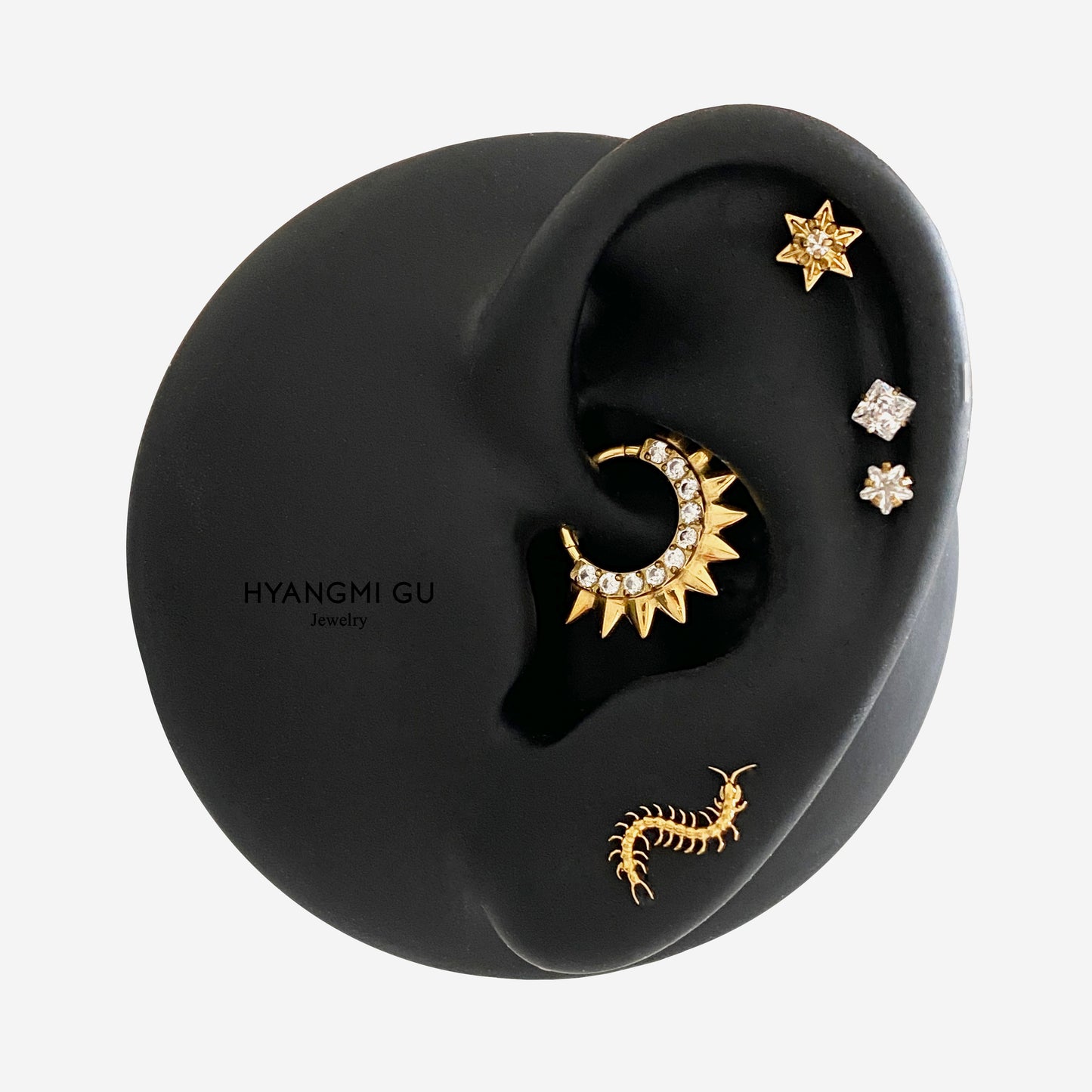 16G Titanium Centipede Flat Back Stud