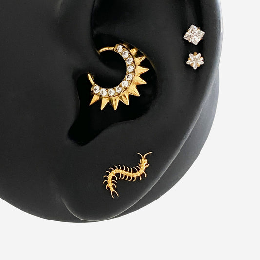 16G Titanium Centipede Flat Back Stud