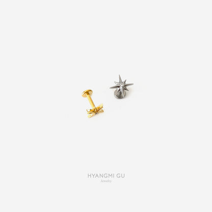 16G Titanium Sparkle Star Flat Back Stud