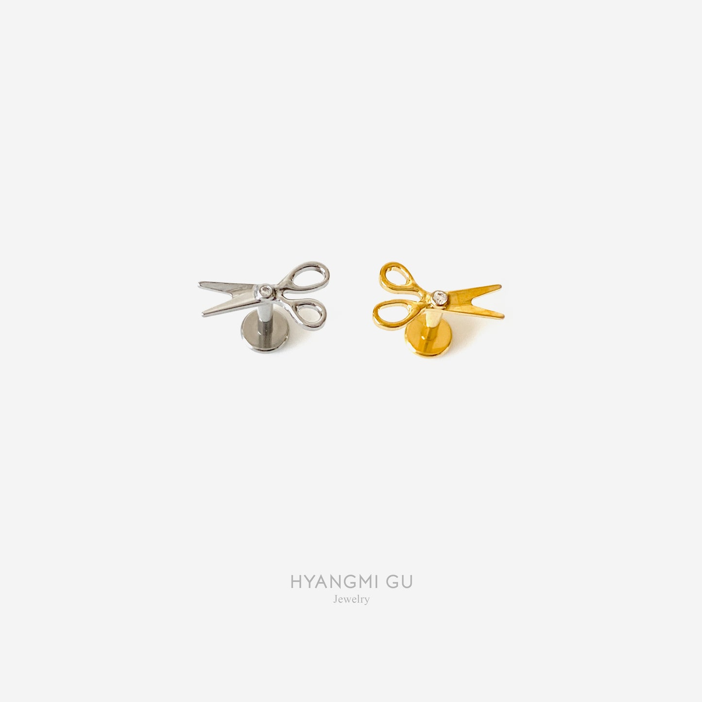 16G Titanium Scissor Flat Back Stud