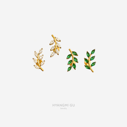 16G Titanium Gold Leaf Flat Back Stud