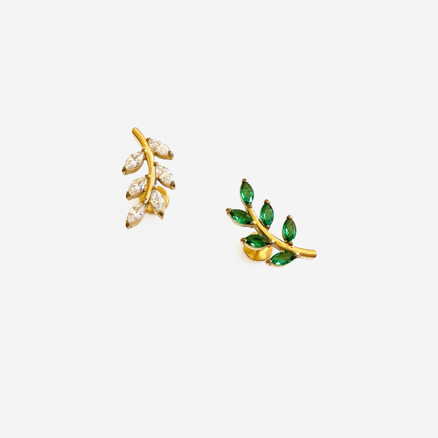 16G Titanium Gold Leaf Flat Back Stud