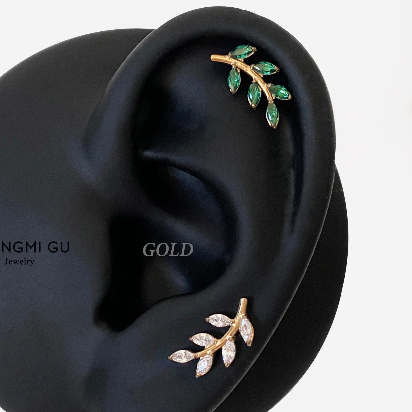 16G Titanium Gold Leaf Flat Back Stud