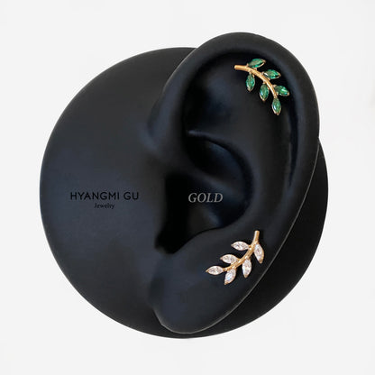 16G Titanium Gold Leaf Flat Back Stud