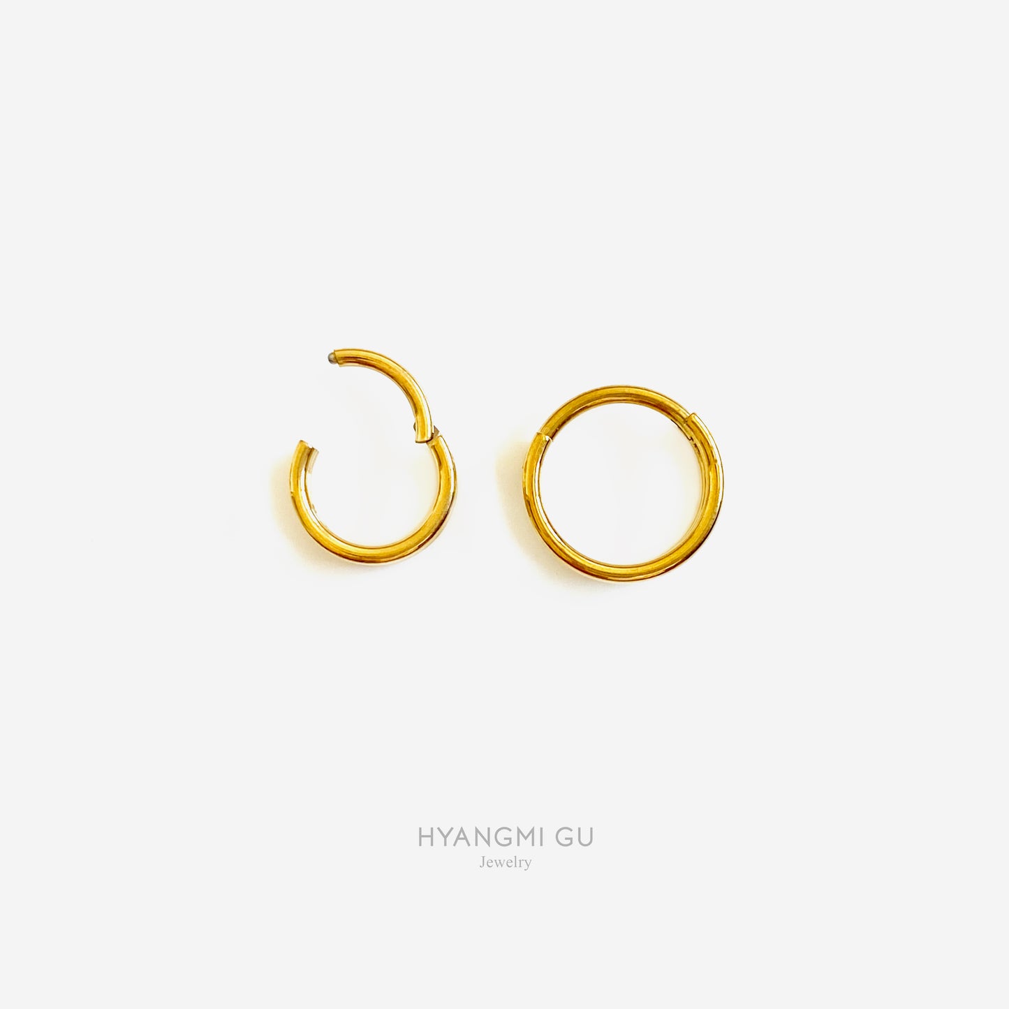 16G Titanium Gold Cross Clicker Hoop