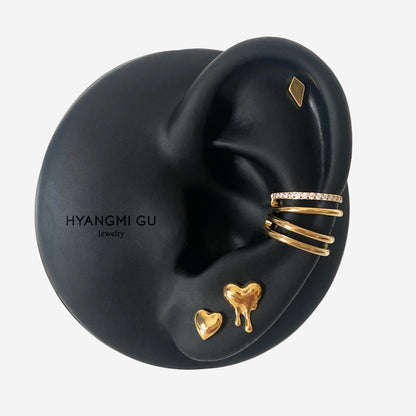 16G Titanium Gold Double Line Clicker Hoop