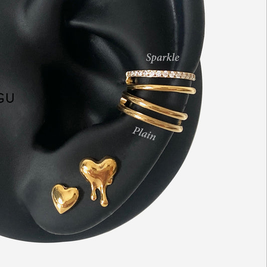 16G Titanium Gold Double Line Clicker Hoop