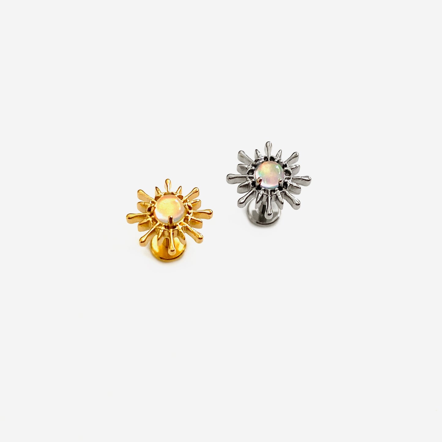 16G Titanium Opal Sun Flat Back Stud