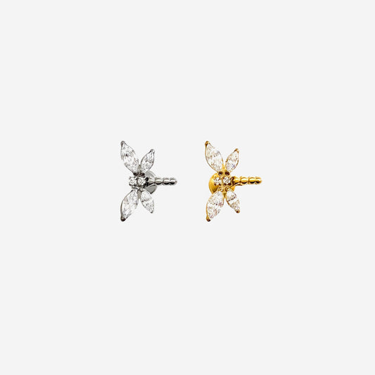 16G Titanium Dragonfly Flat Back Stud