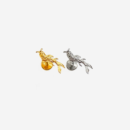 16G Titanium Koi Fish Flat Back Stud