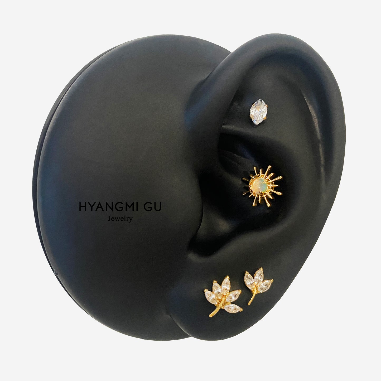 16G Titanium Opal Sun Flat Back Stud