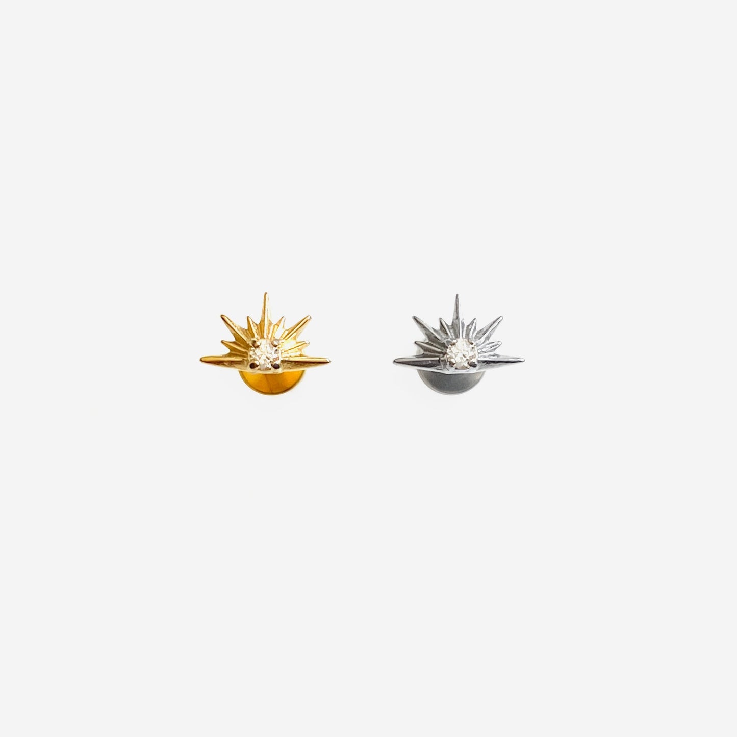 16G Titanium Sunrise Flat Back Stud