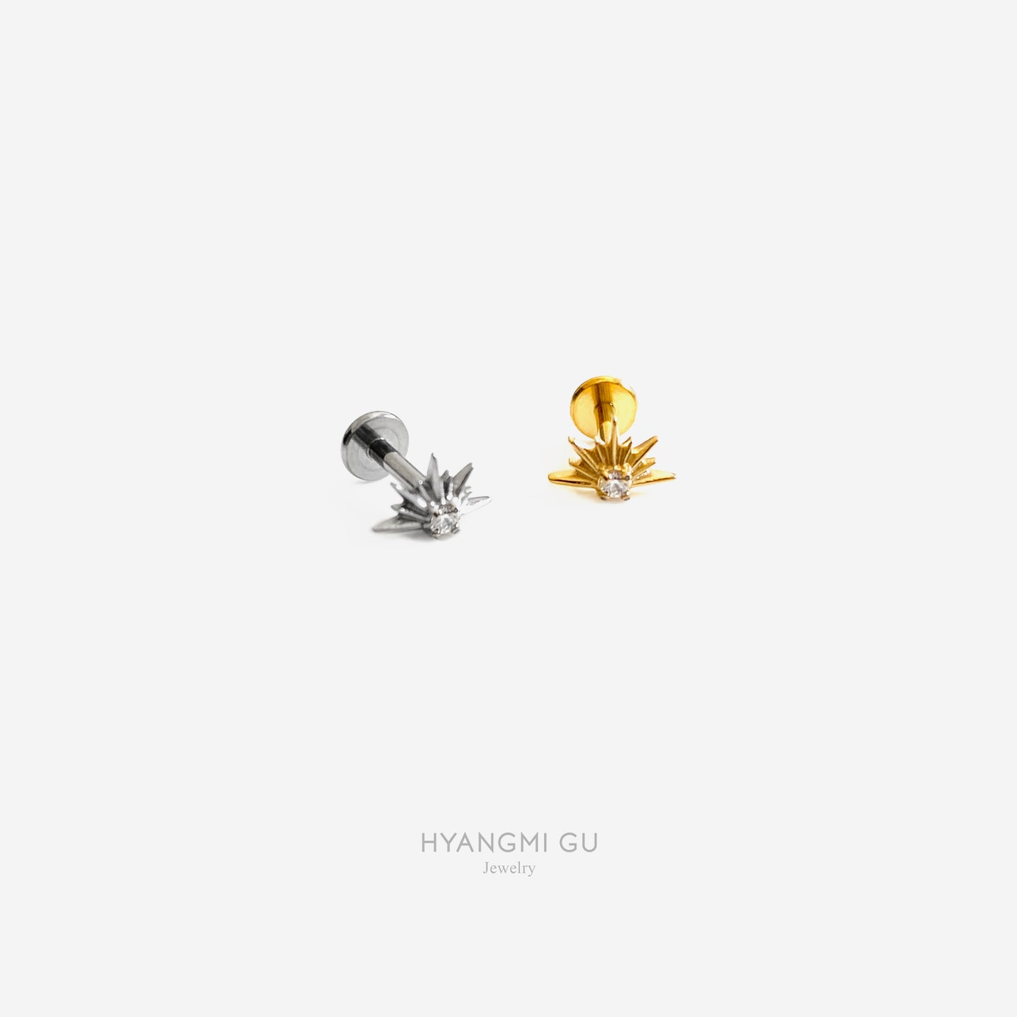 16G Titanium Sunrise Flat Back Stud