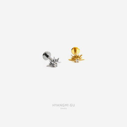 16G Titanium Sunrise Flat Back Stud