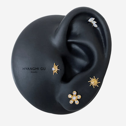16G Titanium Sunrise Flat Back Stud