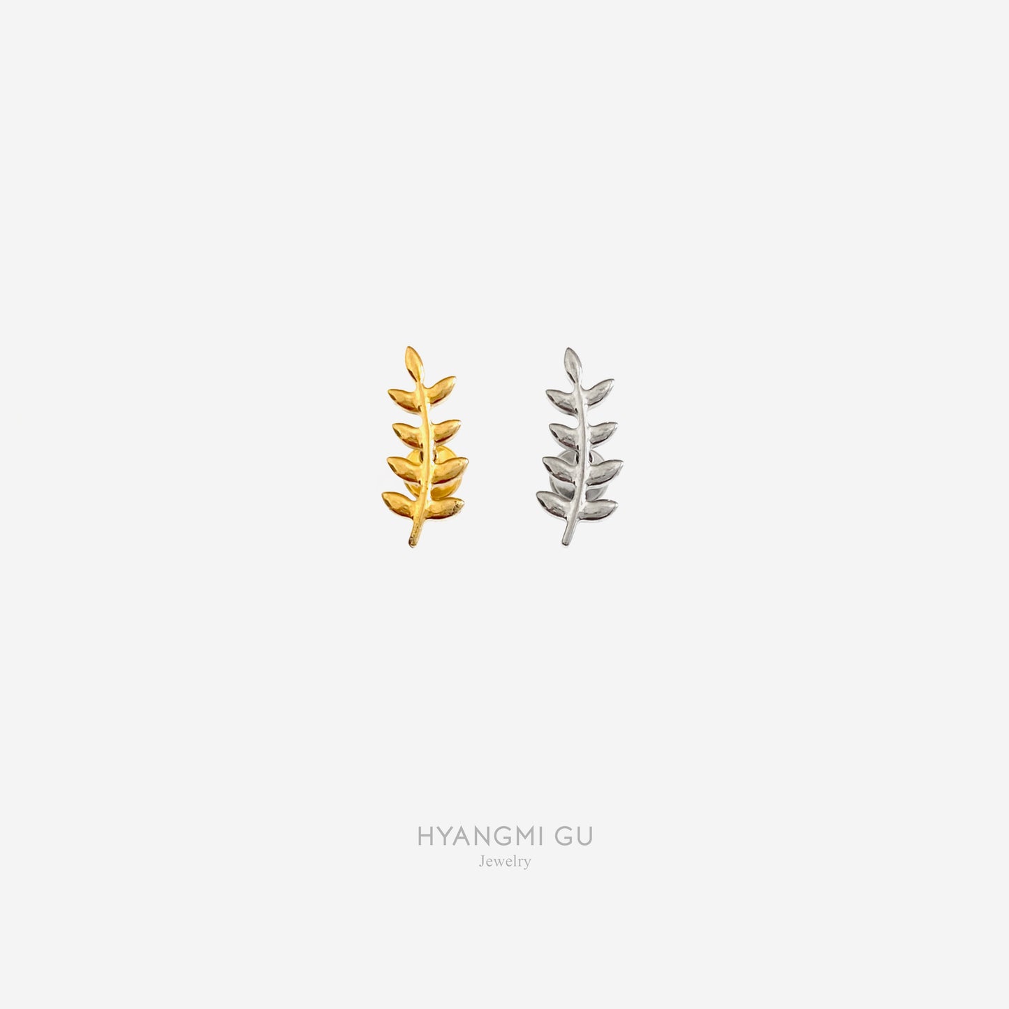 16G Titanium Leaf Flat Back Stud