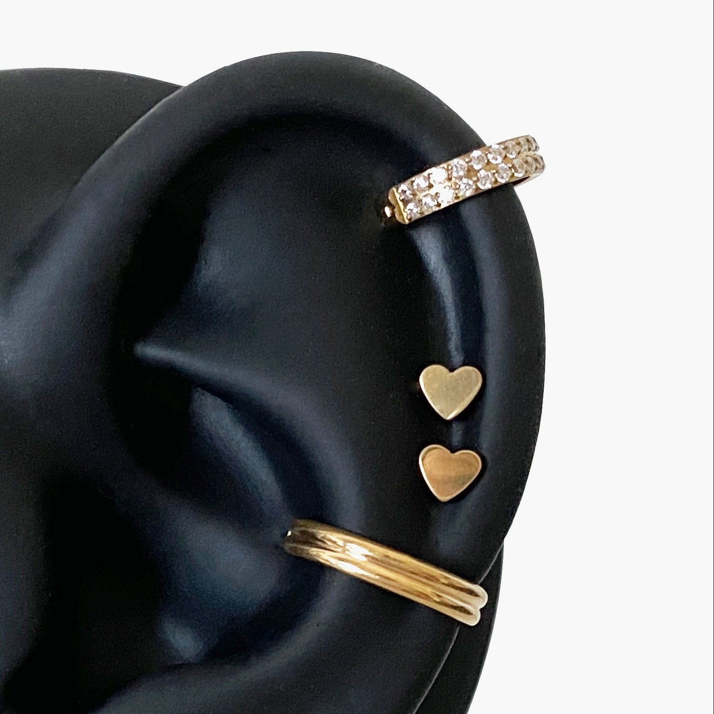 16G Titanium Small Heart Flat Back Stud