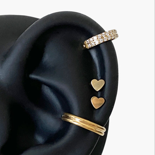 16G Titanium Small Heart Flat Back Stud