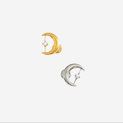 16G Titanium Moon Bridge Flat Back Stud