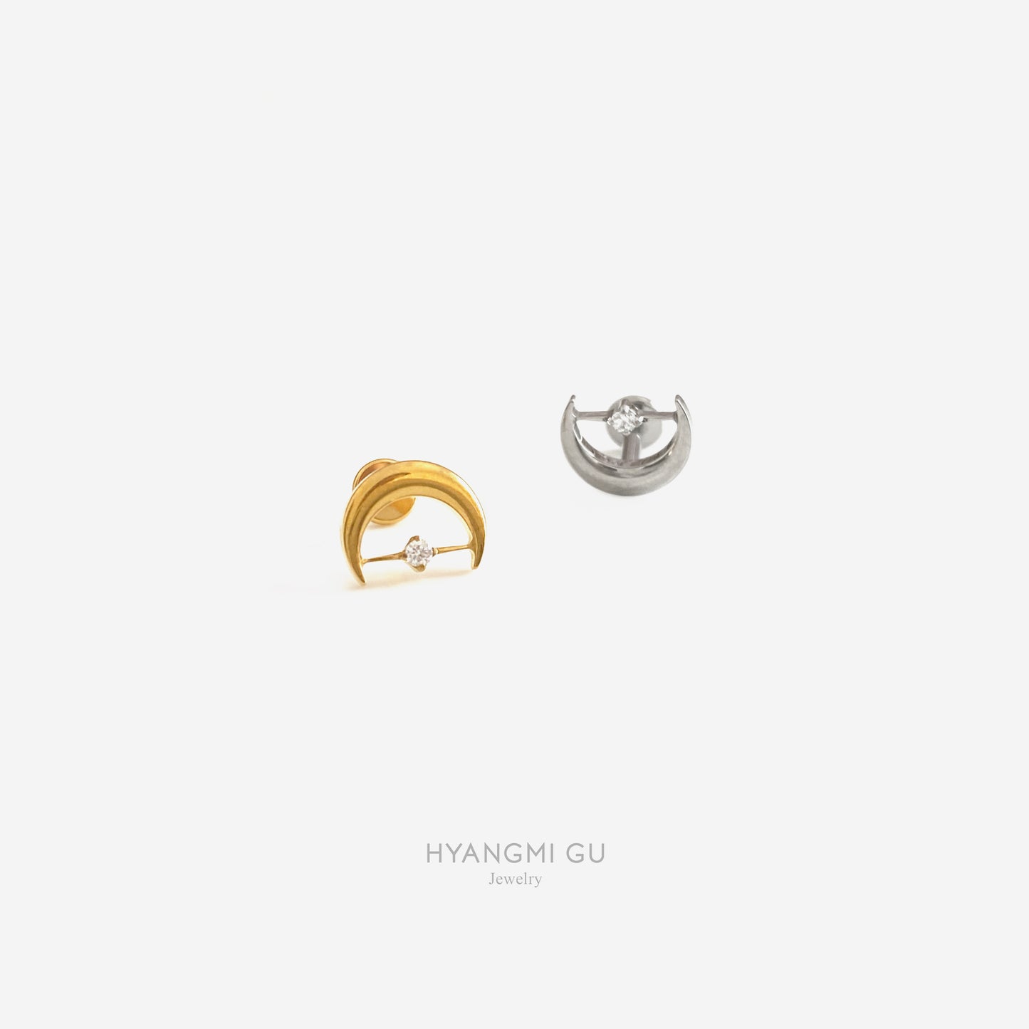16G Titanium Moon Bridge Flat Back Stud
