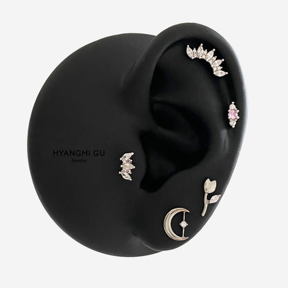 16G Titanium Moon Bridge Flat Back Stud